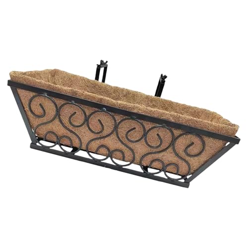 YUGSHNKFC Haltbarkeit Schmiedeeisen Hängende Pflanzerkorb Vintage Outdoor Hanging Blumentöpfe Für Gärten Auslegen Innenhöfe Blumenbox von YUGSHNKFC