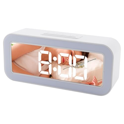 YUGSHNKFC LED Digitale Wecker Mit Einstellbarem Nachtlicht USB Ladung 2 Alarme Snooze Funktionstemperatur Und Datum Multifunktionaler Schreibtischuhr von YUGSHNKFC