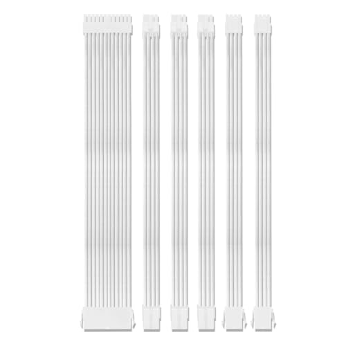 YUGSHNKFC PC Netzteilversorgungshülsenkabelverlängerung Set 30 cm 24Pin PCIe GPU 8Pin CPU 4+4Pin Erweiterungen Mit Combs Set Netzteilerweiterung von YUGSHNKFC