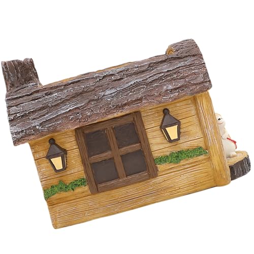 YUGSHNKFC Stumpfhaus Figuren Desktop Ornament Cartoon Pflanzentöpfe Statue Decors Landschaft Statue Handwerk Blumentopf von YUGSHNKFC