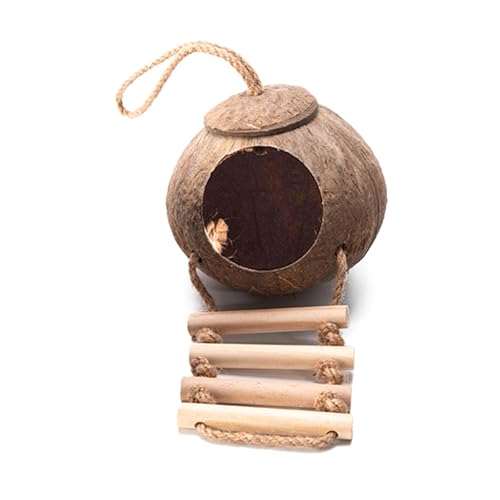 YUGSHNKFC Zwerghamster Verstecke Natürliche Kokosnüsse Klettern Sie Leiter Für Kleine Hamster Sicheres Kauenspielzeug Für Tiere Haustier Versteck Haus von YUGSHNKFC