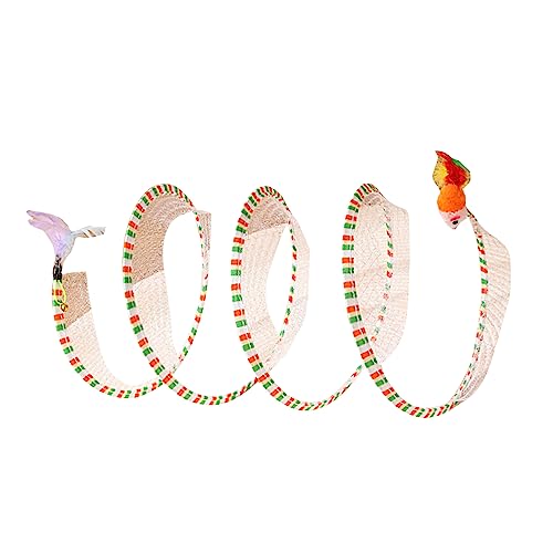 YUGSHNKFC Zusammenklappbarer Katzen Tunnel S Formspielzeug Mit Niedlicher Sisal Ball Feder Spieltube Spielmitte Crinkle Tunnel Katze Hideaway von YUGSHNKFC