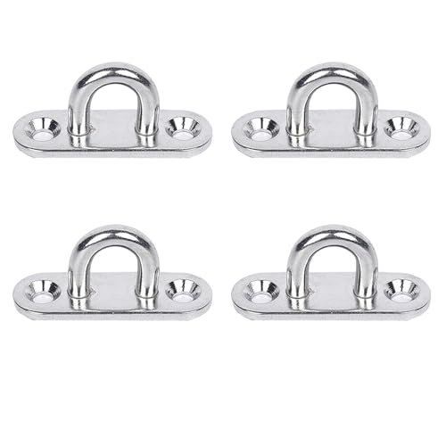 YUGUOLAN 4 Stück Augplatte Edelstahl, Augplatte Mit öse, Edelstahl ösen, Wandöse, 304 Decksplatte Augplatte, Decken-Haken, Für Aufhängen Von Gegenständen Befestigungshaken (Oval) von YUGUOLAN
