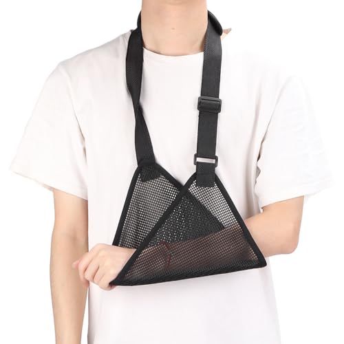 YUGUOLAN Armschlinge Rechter Arm, Armschlinge Linker Arm, Armschlinge Kinder, Gittergewebe Armschlinge, Verstellbar Medizinische Armschlaufe, Für Gebrochenes Handgelenk, Ellbogen, Arm (Schwarz) von YUGUOLAN