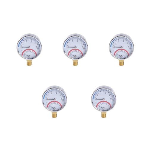 2 in 1 Manometer & Temperaturthermometer 0-10 0-120℃ Genauigkeit 2,5% niedriger Monut Druckmessgerät Digital Meter Thermometer Pyrometer Temperatur Luftfeuchtigkeit Transit von YUHANGCIYE