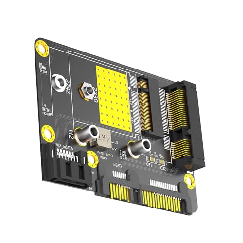 YUHANGCIYE Einfach Zu Installierender 2-in-1-MSATA/M.2-SSD Zu SATA3-Adapter M.2 NGFF A+E Key WiFi+Bluetooth Kompatible Adapterkarten Datensicherungsbenutzer von YUHANGCIYE