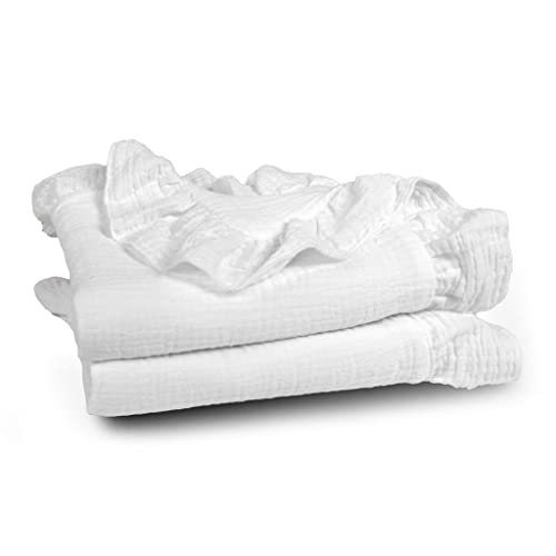 YUHANGCIYE Musselin-Decke für Säuglinge, Neugeborene, Kleinkinder, weiche Baumwolle, mit Rüschen, Baby-Wickeldecke von YUHANGCIYE