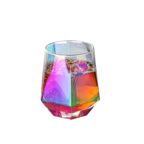 YUHANOER Weingläser ohne Stiel, 284 ml, schillerndes Glas, moderne Regenbogen-Glaswaren, farbige Gläser für Rotwein, Cocktails, Whiskey, Geschenke von YUHANOER