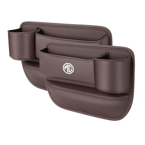 YUHGGVFG Autositz Seitentaschen Organizer für MG ZS,Leder-Getränkehalter Handy Auto Organizer Kleinigkeiten,C von YUHGGVFG
