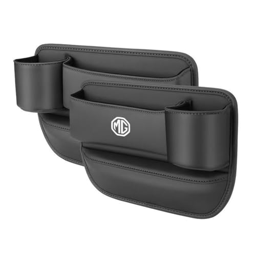 YUHGGVFG Autositz Seitentaschen Organizer für MG ZS 2017-2023,Leder-Getränkehalter Handy Auto Organizer Kleinigkeiten,A von YUHGGVFG