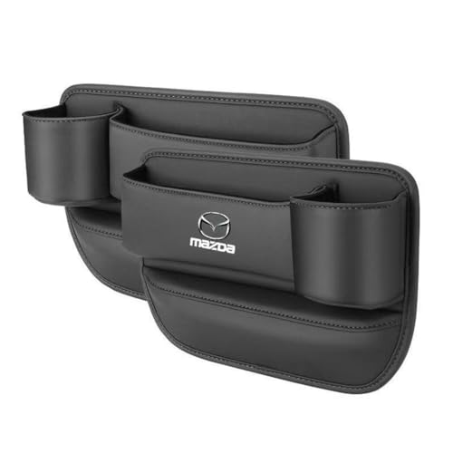 YUHGGVFG Autositz Seitentaschen Organizer für Mazda MX-5 (Miata) - 2000-2024,Leder-Getränkehalter Handy Auto Organizer Kleinigkeiten,A von YUHGGVFG