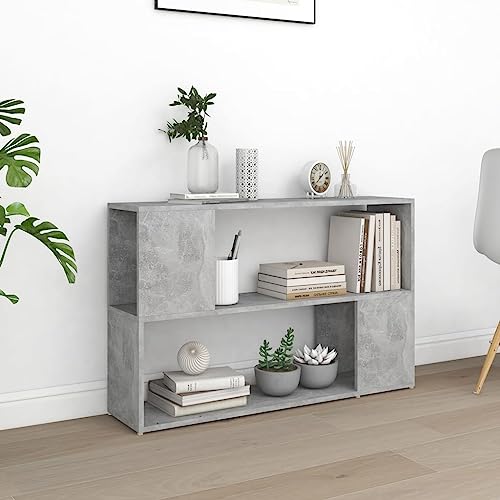 Bücherregal,Aufbewahrungsregale,Display-Regale,Industrielles Bücherregal,Aktenregal,Offene Regale,Büro-Regale,für Büro,Arbeitszimmer,Wohnzimmer,Korridor, Betongrau 100x24x63 cm Holzwerkstoff von YUHI-HQYD