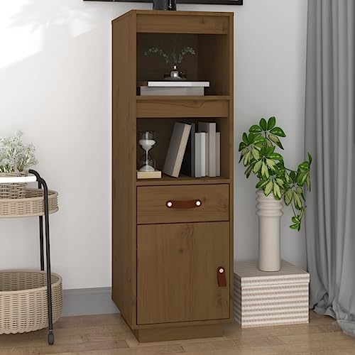 YUHI-HQYD Highboard Honigbraun,Freistehende Schränke,Wohnzimmerschrank,Mehrzweckschrank,Buffetschrank,Korridor Schränke,für Wohnzimmer,Schlafzimmer,Bäder,Flure,Küche,34x40x108,5 cm Massivholz Kiefer von YUHI-HQYD