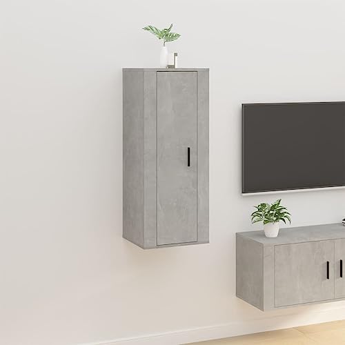 YUHI-HQYD TV-Wandschrank,Hängeschränke,Flaches Kabinett,Aufbewahrungsschränke,Konsolenschränke,TV-Möbel,Moderner Stil,Wanddekoration,für Wohnzimmer,Büro, Betongrau 40x34,5x100 cm von YUHI-HQYD