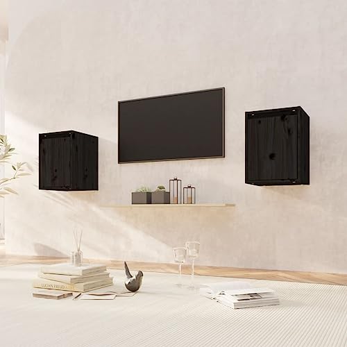 YUHI-HQYD Wandschränke 2 STK.,Wandschrank aus Holz,Medizinschrank,Küchenschrank, Aufbewahrungs-Organizer für Badezimmer,Hängende Bücherregale, Schwarz 30x30x40 cm Massivholz Kiefer YUHI-HQYD Wandschränke 2 STK.,Wandschrank aus Holz,Medizinschrank,Küchenschrank, Aufbewahrungs-Organizer für Badezimmer,Hängende Bücherregale, Schwarz 30x30x40 cm Massivholz Kiefer von YUHI-HQYD