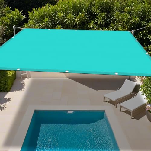 Sonnensegel Quadrat 2 x 4.6 m Wetterschutz Sonnenschutz Wetterbeständig Wasserdicht UV Schutz Sonnensegel Balkon mit Ösen Und Befestigungsseile, Himmelblau von YUHUILI