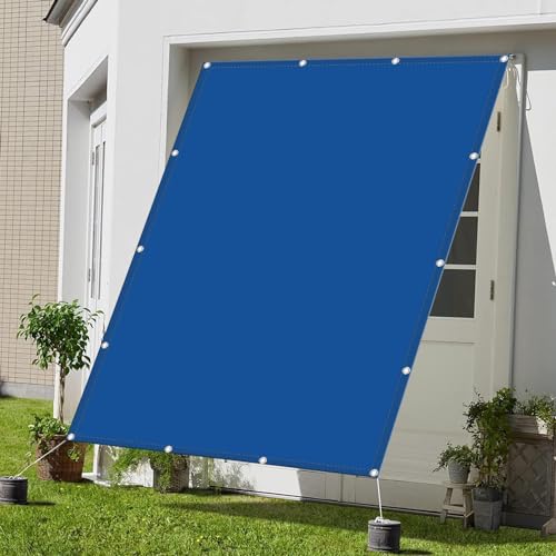 Sonnensegel Quadrat 6 x 6.5 m, Sonnenschutz Wetterbeständig Rechteck Wasserabweisend Imprägniert Sonnensegel Balkon mit Ösen Und Befestigungsseile, Dunkelblau von YUHUILI