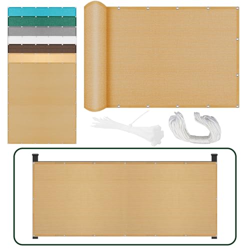 Sonnensegel Sonnenschutz Windschutz 130 x 470 cm Rechteckig Atmungsaktiv Sonnenschutz Windschutz Garten Schattierungsnetz mit Spannseilen mit Ösen für Garten Terrasse, Sandgelb Sonnensegel Sonnenschutz Windschutz 130 x 470 cm Rechteckig Atmungsaktiv Sonnenschutz Windschutz Garten Schattierungsnetz mit Spannseilen mit Ösen für Garten Terrasse, Sandgelb von YUHUILI