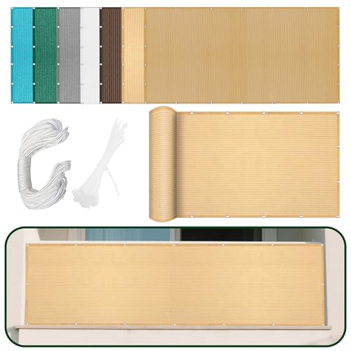 Sonnensegel Sonnenschutz Windschutz 160 x 480 cm Rechteckig Atmungsaktiv Sonnenschutz Windschutz Garten Schattierungsnetz mit Spannseilen mit Ösen für Garten Terrasse, Creme Farben Sonnensegel Sonnenschutz Windschutz 160 x 480 cm Rechteckig Atmungsaktiv Sonnenschutz Windschutz Garten Schattierungsnetz mit Spannseilen mit Ösen für Garten Terrasse, Creme Farben von YUHUILI
