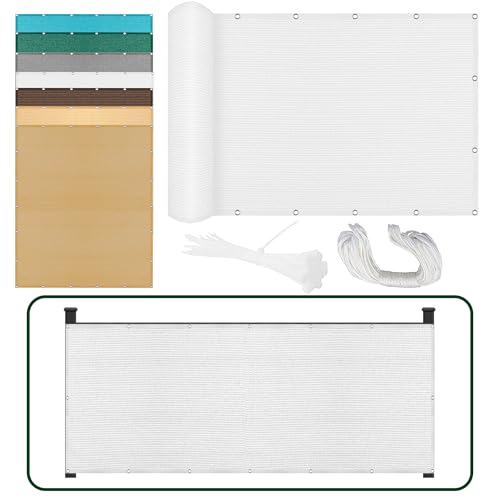 Sonnensegel Sonnenschutz Windschutz 310 x 470 cm Rechteckig Atmungsaktiv Sonnenschutz Windschutz Garten Schattierungsnetz mit Spannseilen mit Ösen für Garten Terrasse, Weiß Sonnensegel Sonnenschutz Windschutz 310 x 470 cm Rechteckig Atmungsaktiv Sonnenschutz Windschutz Garten Schattierungsnetz mit Spannseilen mit Ösen für Garten Terrasse, Weiß von YUHUILI