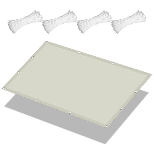 Sonnensegel Wasserfest 0.8 x 2.8 m Rechteckig Wasserdicht 98% UV Schutz Regenschutz Überdachung mit Spannseilen mit Ösen für Draußen Patio Terrasse Camping, cremefarben von YUHUILI