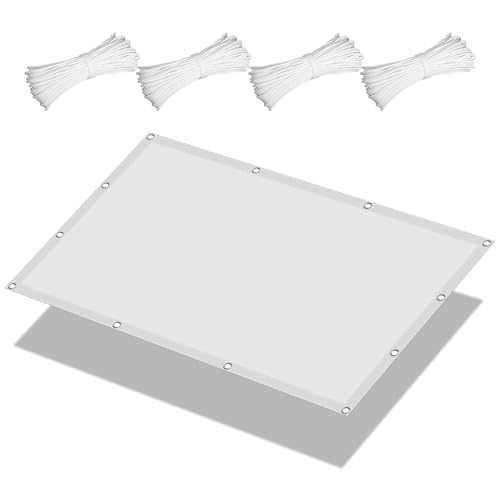 Sonnensegel Wasserfest 1.8 x 3.8 m Rechteckig Wasserdicht 98% UV Schutz Regenschutz Überdachung mit Spannseilen mit Ösen für Draußen Patio Terrasse Camping, Weiß von YUHUILI