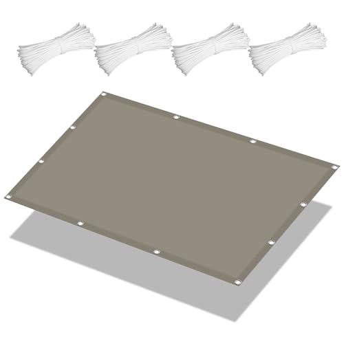 Sonnensegel Wasserfest 1.9 x 3.8 m Rechteckig Wasserdicht 98% UV Schutz Regenschutz Überdachung mit Spannseilen mit Ösen für Draußen Patio Terrasse Camping, Taupe von YUHUILI