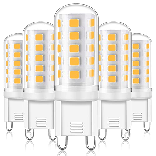 YUIIP G9 LED Lampen, 3000K Warmweiß (Neutral Warm), Leuchtmittel Flimmerfrei Ersatz für Halogenlampen Sockel Birne AC 220-240V (3W Nicht Dimmbar, 5er Pack) von YUIIP