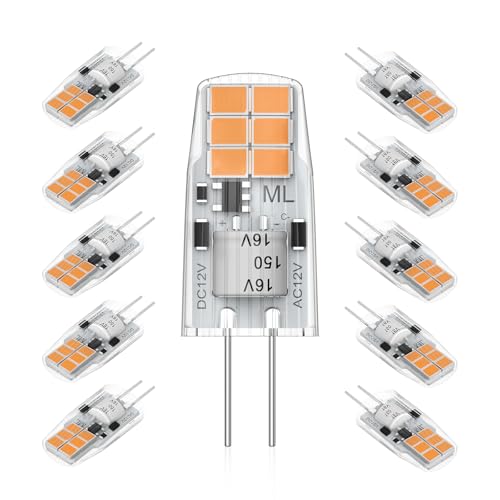 YUIIP G4 LED Lampe 2W, ersetzt 20W/25W Halogen, 1800K Extra Warmweiß, 12V LED Stiftsockel, 200 Lumen, 360° Abstrahlwinkel, flimmerfrei, Nicht Dimmbar, 10er Pack YUIIP G4 LED Lampe 2W, ersetzt 20W/25W Halogen, 1800K Extra Warmweiß, 12V LED Stiftsockel, 200 Lumen, 360° Abstrahlwinkel, flimmerfrei, Nicht Dimmbar, 10er Pack von YUIIP