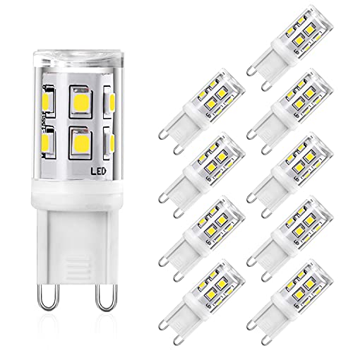 YUIIP G9 LED Lampen 2W Neutralweiß 4000K LED Glühlampe Ersatz für 20W 25W Halogen Lampe, G9-Stiftsockel, AC220-240V, 360° Abstrahlwinkel Birne, Nicht Dimmbar, CRI> 83,10er Pack… von YUIIP