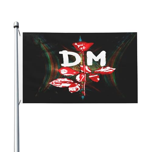 Doppelseitige De&PE&Che Music band Fahnen Innen- und Außen-Doppelseitenfahnen Schnell Trocknende Sonnensichere und Strapazierfähige Fahnen von YUIOPAS TUIAST