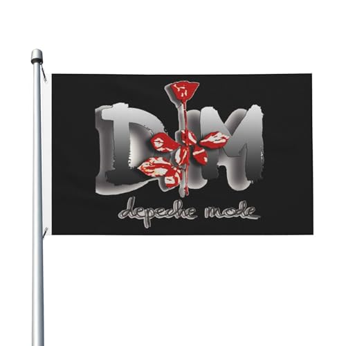 Doppelseitige De&PE&Che Music band Fahnen Innen- und Außen-Doppelseitenfahnen Schnell Trocknende Sonnensichere und Strapazierfähige Fahnen von YUIOPAS TUIAST