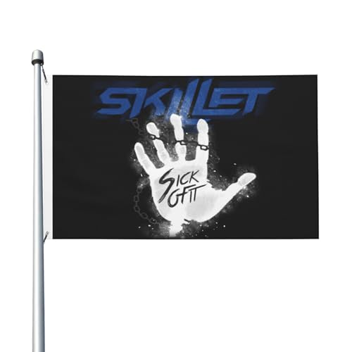 Doppelseitige Rock Band Fahnen Innen- und Außen-Doppelseitenfahnen Schnell Trocknende Sonnensichere und Strapazierfähige Fahnen von YUIOPAS TUIAST