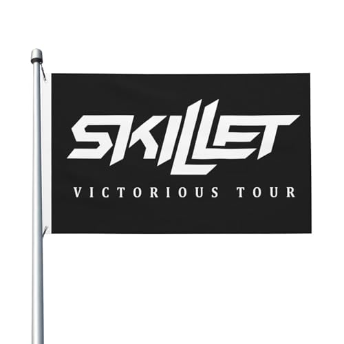 Doppelseitige Rock Band Fahnen Innen- und Außen-Doppelseitenfahnen Schnell Trocknende Sonnensichere und Strapazierfähige Fahnen von YUIOPAS TUIAST