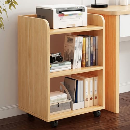 Büroschreibtisch unter Bücherregalen mit fahrbarem, abnehmbarem, drehbarem Bücherregal, Aufbewahrungsschrank mit großem Fassungsvermögen, nutzen Sie den Platz unter dem Schreibtisch sinnvoll von YUIOPB