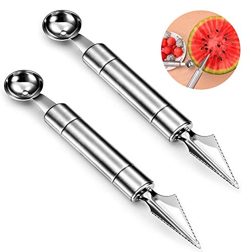 2 PCS Fruchtschäler Melonenschaufel-Schnitzwerkzeug, 2-in-1-Fruchtschnitzmesser, Fruchtschäler-Samenentferner, Edelstahl-Multifunktions-Küchenwerkzeugschneider für DIY-Obstsalate 2 PCS Fruchtschäler Melonenschaufel-Schnitzwerkzeug, 2-in-1-Fruchtschnitzmesser, Fruchtschäler-Samenentferner, Edelstahl-Multifunktions-Küchenwerkzeugschneider für DIY-Obstsalate von YUIP
