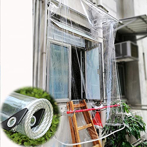 365g/m² Wasserdichte Transparente PVC Plane mit Ösen,Durchsichtige Polyvinyl Plane,Markise,Anti-Aging,Isolierung,Weiche Glasplane,für Abdecken Gärten,Pflanzen,Gewächshäusern,Pet Hutch,Dach (2.1x2.3m) von YUJIANHUAA