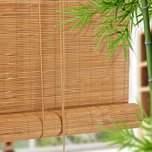 Natürliche Bambus-Rollo Raffrollo,Bambusrollo,Holzrollo Jalousie,Schnurzugrollo,Vorhang,Lichtfilter-Rollo,Verdunkelungsrollos,Sichtschutz,für Teehaus/Restaurant/Garten/Balkon (W170xH180cm(67x71in)) von YUJIANHUAA