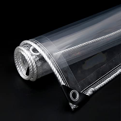 Wasserdichte Transparente Plane mit Ösen,Vordächer und Planen,Wetterfeste Plane,UV-Beständige,Reißfeste Plane,Strapazierfähige,Faltbar,für Gartenmöbel,Balkon,Pavillon,Terrassen (160x420cm) von YUJIANHUAA