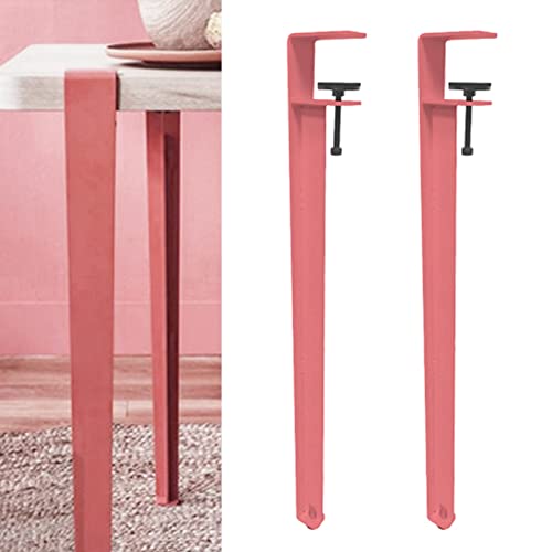 YUJIANHUAA 2 Stück F-förmige Clip-on Tischbeine,Verstellbare Möbelbeine, Stuhlbeine,DIY Esstisch Schreibtischbeine,für Werkbank,Esstisch,Couchtische,Schreibtische (71cm,Pink) von YUJIANHUAA