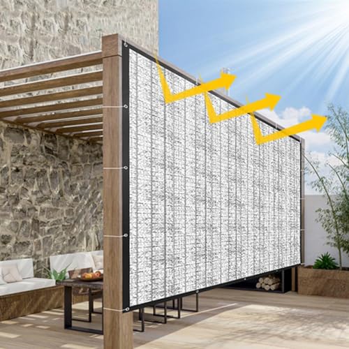 YUJIANHUAA Aluminium Sonnenschutznetz,Reflektierende Schattenplane,Schattennetz Auto,Alu Hitzeschutz mit Ösen,UV-Schutz 95%,für Gewächshäuser,Rasenflächen,Hühnerställe und Zwinger (400cm x 1000cm) von YUJIANHUAA