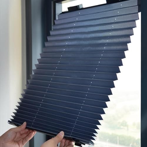 YUJIANHUAA Saugnapfes Rollos Ohne Bohren,Thermo Verdunklungsplissee,Plissee Rollos Einziehbarer Temporäre Jalousien,Sicht- und Sonnenschutz,für Haus/Büro/Auto,Breite×Höhe (80cm x 185cm) von YUJIANHUAA