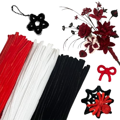 Pfeifenputzer Zum Basteln 300 Stück 3 Farben Pfeifenreiniger Weiß Schwarz Rot 30CM Chenilledraht Pipe Cleaner Biegeplüsch Basteldraht für Kreative DIY Projekte Dekorationen und Basteldeko Pfeifenputzer Zum Basteln 300 Stück 3 Farben Pfeifenreiniger Weiß Schwarz Rot 30CM Chenilledraht Pipe Cleaner Biegeplüsch Basteldraht für Kreative DIY Projekte Dekorationen und Basteldeko von YUJINGTING