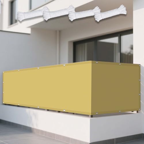 Sonnensegel 152 x 180 cm Rechteckig Wasserdicht 98% UV Schutz Windschutz Überdachung mit Spannseilen mit Ösen für Garten Balkon & Terrasse, Creme Farben Sonnensegel 152 x 180 cm Rechteckig Wasserdicht 98% UV Schutz Windschutz Überdachung mit Spannseilen mit Ösen für Garten Balkon & Terrasse, Creme Farben von YUJINLIU
