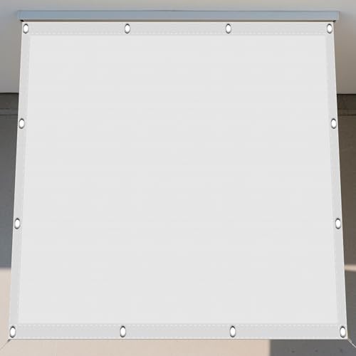 Sonnensegel 8 x 9 m Rechteckig Wasserdicht Sonnenschutz Windschutz Sonnenschutz Schutzplane Ohne Bohren mit Ösen Segeltuch für Garten Terrasse, Weiß von YUJINLIU