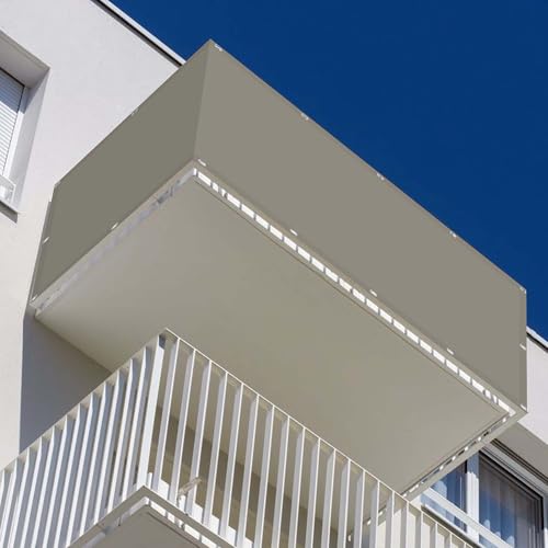 Sonnensegel Balkon 200 x 325 cm Rechteckig Wasserdicht 98% UV Schutz Schattennetz Segeltuch Meterware inkl Befestigungsseile für Balkon Camping Terrasse Pergola, Khaki von YUJINLIU