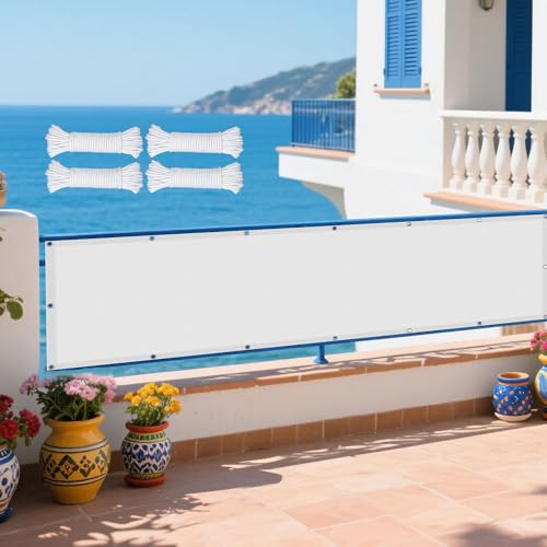 Sonnensegel Sonnenschutz Windschutz 410 x 740 cm Rechteckig Wasserdicht 98% UV Schutz Schattenstoffabdeckung Gartenmasche mit Ösen Ohne Bohren mit Seil für Terrasse Garten, Weiß Sonnensegel Sonnenschutz Windschutz 410 x 740 cm Rechteckig Wasserdicht 98% UV Schutz Schattenstoffabdeckung Gartenmasche mit Ösen Ohne Bohren mit Seil für Terrasse Garten, Weiß von YUJINLIU