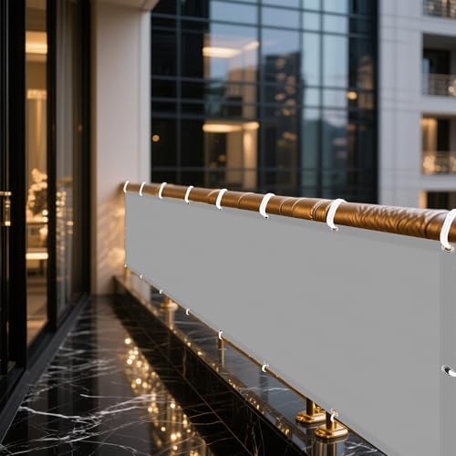 Sonnensegel Wasserabweisend 162 x 215 cm Rechteckig Wasserdicht 98% UV Schutz Segeltuch Pergola mit Ösen Segeltuch 4 × 1.5 M Seile für Terrasse Garten, Hellgrau von YUJINLIU