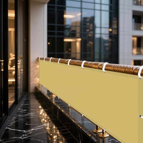 Sonnensegel Wasserabweisend 162 x 265 cm Rechteckig Wasserdicht 98% UV Schutz Segeltuch Pergola mit Ösen Segeltuch 4 × 1.5 M Seile für Terrasse Garten, Creme Farben von YUJINLIU