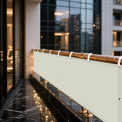 Sonnensegel Wasserabweisend 302 x 315 cm Rechteckig Wasserdicht 98% UV Schutz Segeltuch Pergola mit Ösen Segeltuch 4 × 1.5 M Seile für Terrasse Garten, Beige von YUJINLIU